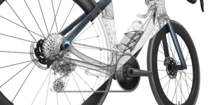 CarbonWorks Egnieering Road bike frame design aero wireframed model