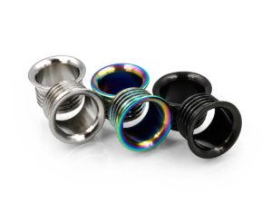 Titanium handlebar end plugs for road bikes with color‑shift finish, premium bar end caps as a decorative detail for custom road bike setups.